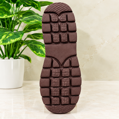 Premium Brown Leather Casual Shoes EV-12
