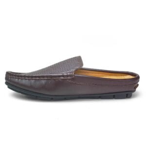 Men's Soft Genuine Leather Diamond Dice Half Shoes EV-05